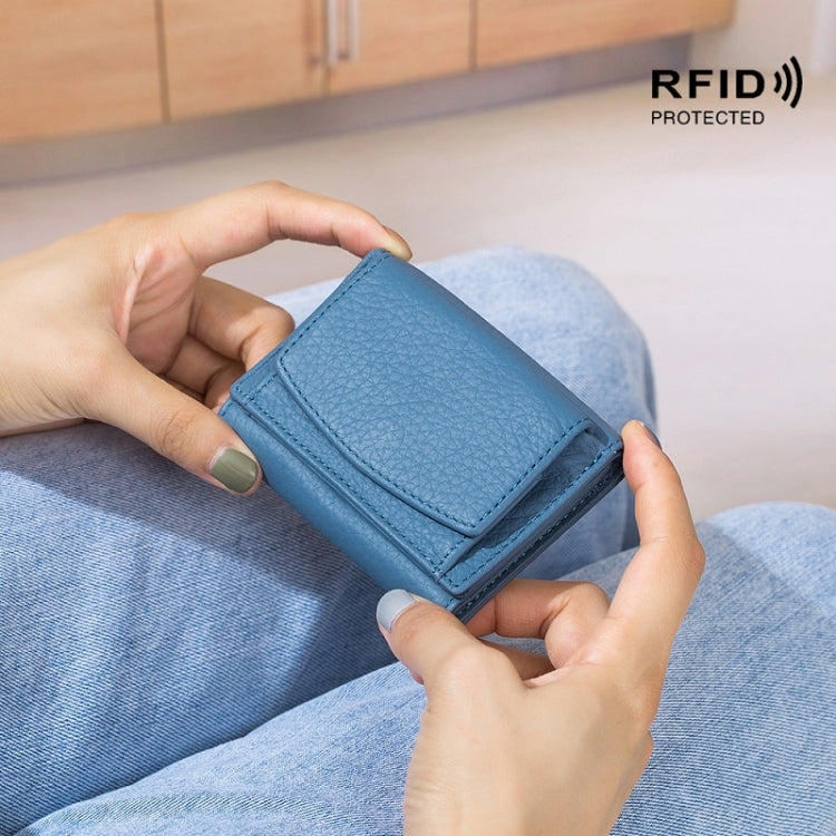 CL-2753 Leather RFID Short Coin Purse Wallet(Light Green) - free shipping - PMC TechLife - Order now!