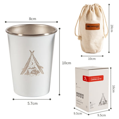 4 PCS / Set Outdoor Picnic Stainless Steel Cup With Storage Bag (White) - Cookwares & Tablewares by PMC Jewellery | Online Shopping South Africa | PMC Jewellery