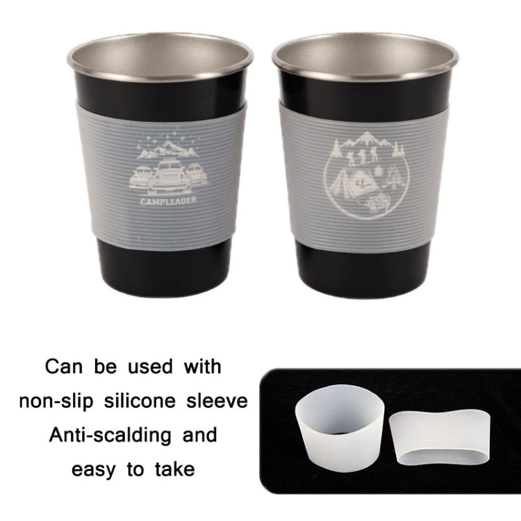 4 PCS / Set Outdoor Picnic Stainless Steel Cup With Storage Bag (Black) - Cookwares & Tablewares by PMC TechLife | Online Shopping South Africa | PMC TechLife