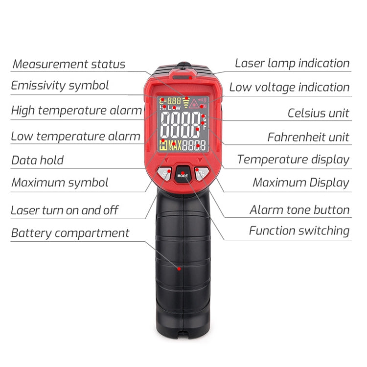 TASI Colorful Screen Infrared Thermometer,  -50-480 Degrees Celsius(TA601A) - free shipping - PMC TechLife - Order now!