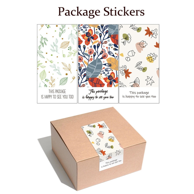 4 Packs 50 Sheets/Pack  Green Leaf Rectangular Stickers Gift Box Sealing Stickers(A3) - Sticker & Tags by PMC Jewellery | Online Shopping South Africa | PMC Jewellery