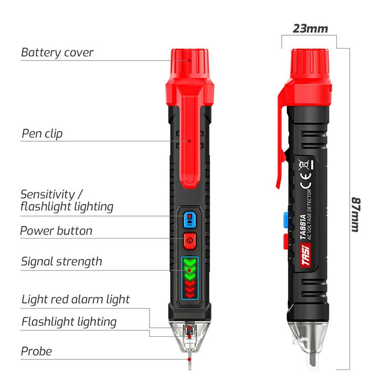 TASI Digital Display Tester Non-Contact Induction Tester(TA881A) - Current & Voltage Tester by TASI | Online Shopping South Africa | PMC TechLife | Buy Now Pay Later Mobicred