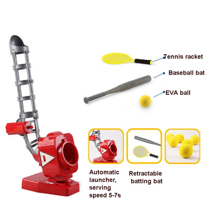 2 in 1 Tennis & Baseball Automatic Serving Machine(Red) - Toy Sports by PMC Jewellery | Online Shopping South Africa | PMC Jewellery