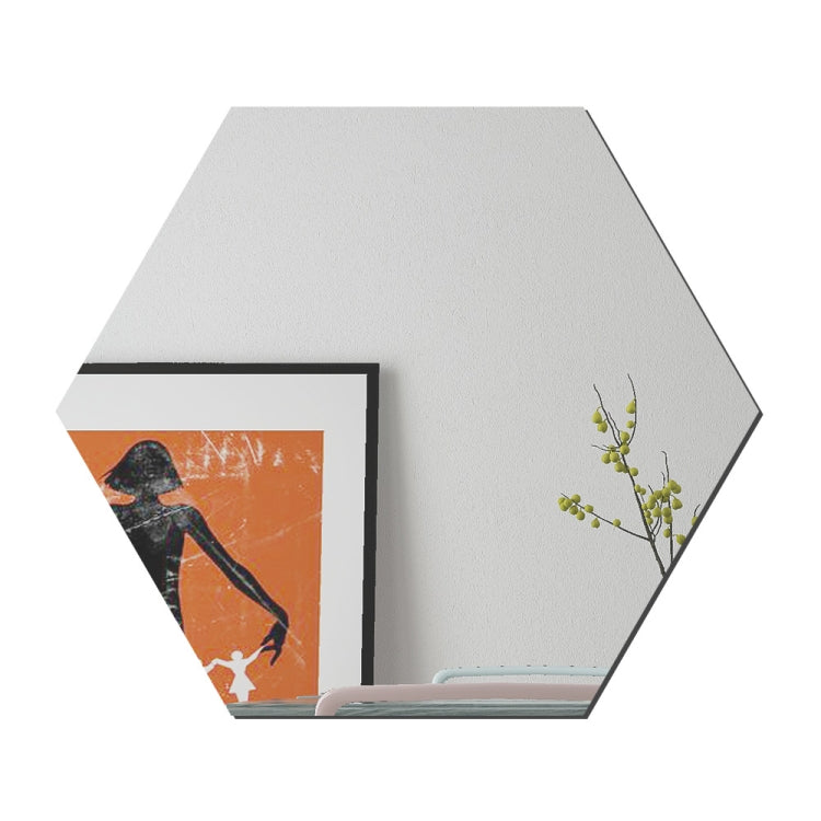 Ym300 16 PCS / Set Home Personal Wall Stickers DIY Acrylic Wall Decorative Mirror(Hexagon Silver) - Decorative Mirrors by PMC TechLife | Online Shopping South Africa | PMC TechLife