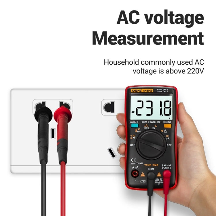 ANENG AN8009 NVC Digital Display Multimeter, Specification: Standard with Cable(Black) - free shipping - PMC TechLife - Order now!
