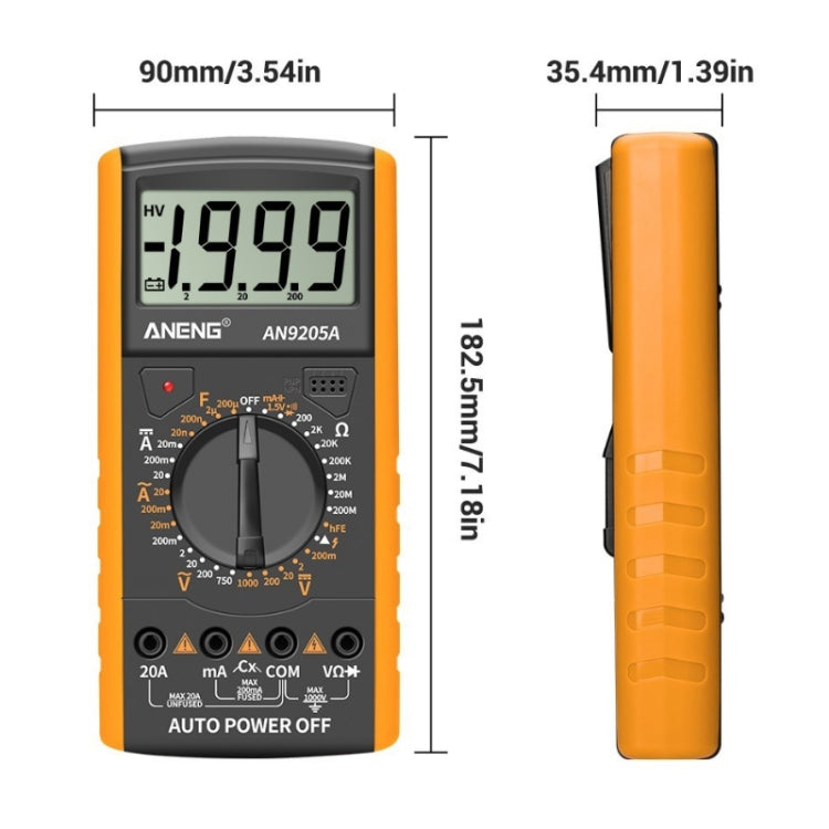 ANENG Automatic High-Precision Intelligent Digital Multimeter, Specification: AN9205A(Red) - free shipping - PMC TechLife - Order now!