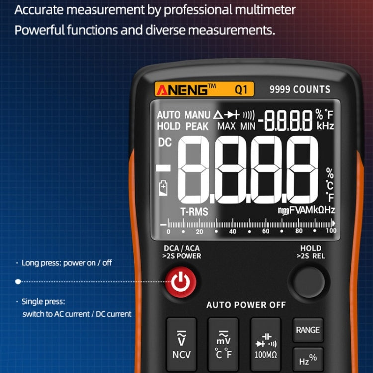 ANENG AN-Q1 Automatic High-Precision Intelligent Digital Multimeter, Specification: Standard(Orange) - free shipping - PMC TechLife - Order now!
