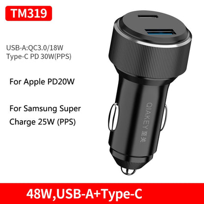 QIAKEY TM319 Dual Port Fast Charge Car Charger - Car Charger by QIAKEY | Online Shopping South Africa | PMC Jewellery