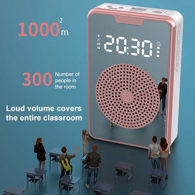 ZXL-H3 Portable Teaching Microphone Amplifier with Time Display, Spec: Wireless Version (Rose Gold) - Loudspeaker by PMC TechLife | Online Shopping South Africa | PMC TechLife