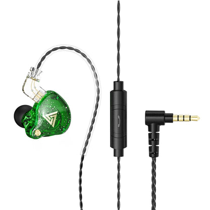 QKZ AK6 PRO HiFi Subwoofer In-Ear Wired Headphones with Mic(Green) - In Ear Wired Earphone by QKZ | Online Shopping South Africa | PMC Jewellery