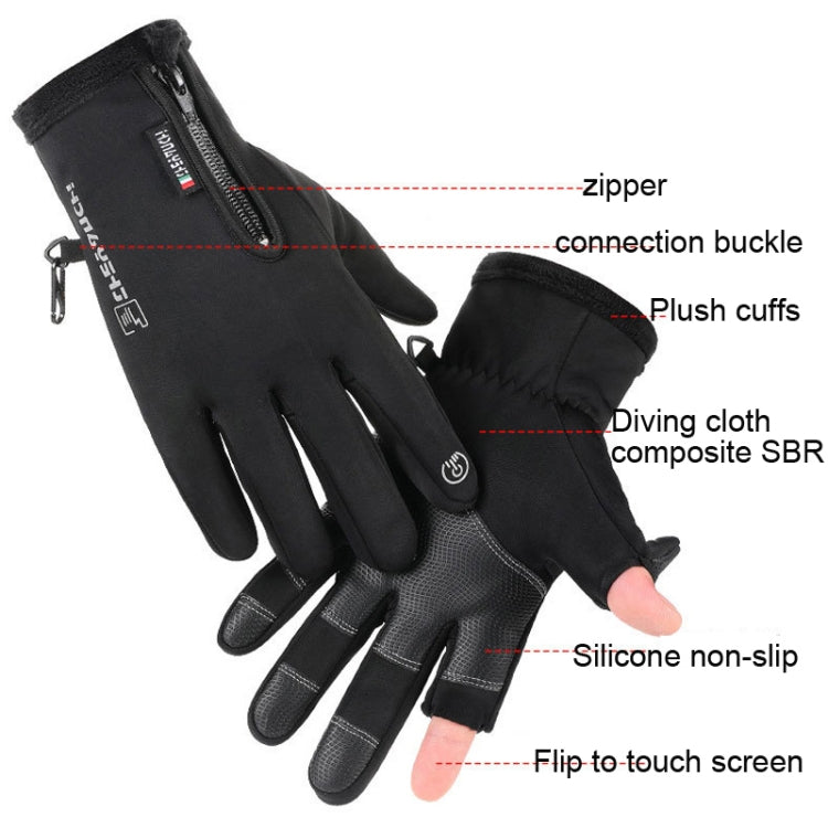 Outdoor Sports Riding Warm Gloves Touch Screen Fingerless Fishing Gloves, Size: XXl(Black) - Cycling Gloves by PMC TechLife | Online Shopping South Africa | PMC TechLife