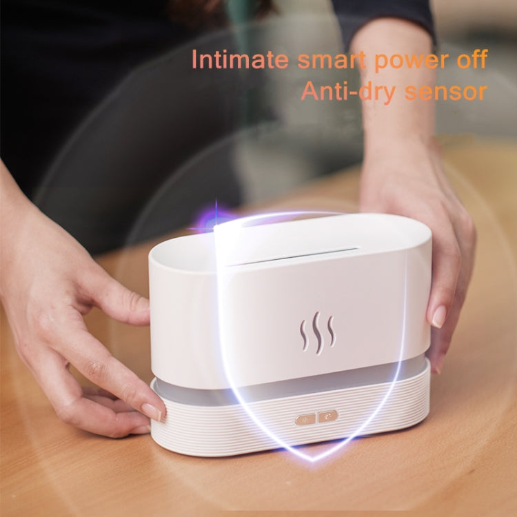 Flame Aroma Diffuser Night Light Humidifier(Black) - Air Purifiers & Accessories by PMC TechLife | Online Shopping South Africa | PMC TechLife
