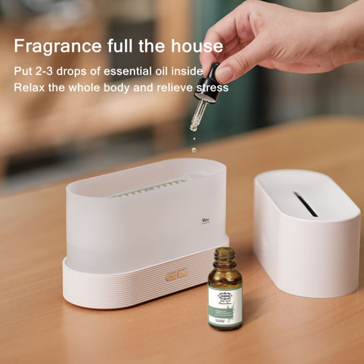 Flame Aroma Diffuser Night Light Humidifier(Black) - Air Purifiers & Accessories by PMC TechLife | Online Shopping South Africa | PMC TechLife