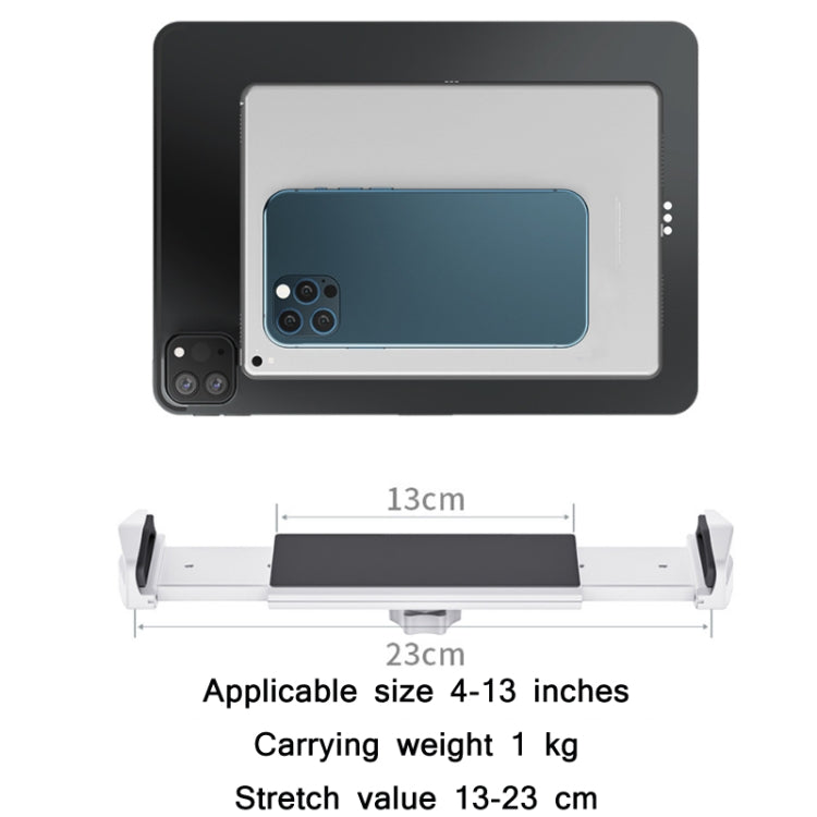 P60 Desktop Folding Mobile Phone Chuck Holder For 4-13 Inch Mobile Phone/Tablet(Silver) - Desktop Holder by PMC TechLife | Online Shopping South Africa | PMC TechLife
