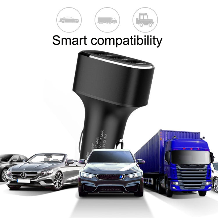 QIAKEY GT690C Dual USB + USB-C / Type-C Aluminum Alloy Three-Hole Car Charger(Gray) - free shipping - PMC TechLife - Order now!