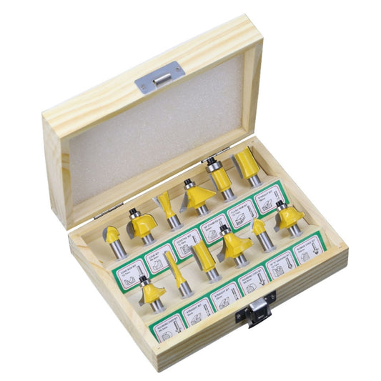 12 PCS / Set Woodworking Engraving Machine Trimmer Cutting Tool, Model: 8 Handle With Wooden Box - Others by PMC Jewellery | Online Shopping South Africa | PMC Jewellery