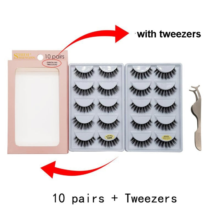 ShiDiShangPin 5 Pairs Mink Fake Eyelashes With Tweezers(G600) - Eyes by PMC Jewellery | Online Shopping South Africa | PMC Jewellery