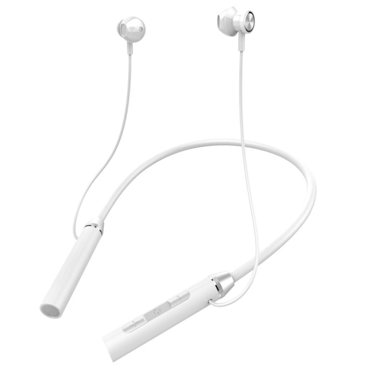 BT-61 Semi-in-ear Magnetic Neck-mounted Bluetooth Earphone(White) - Neck-mounted Earphone by PMC Jewellery | Online Shopping South Africa | PMC Jewellery