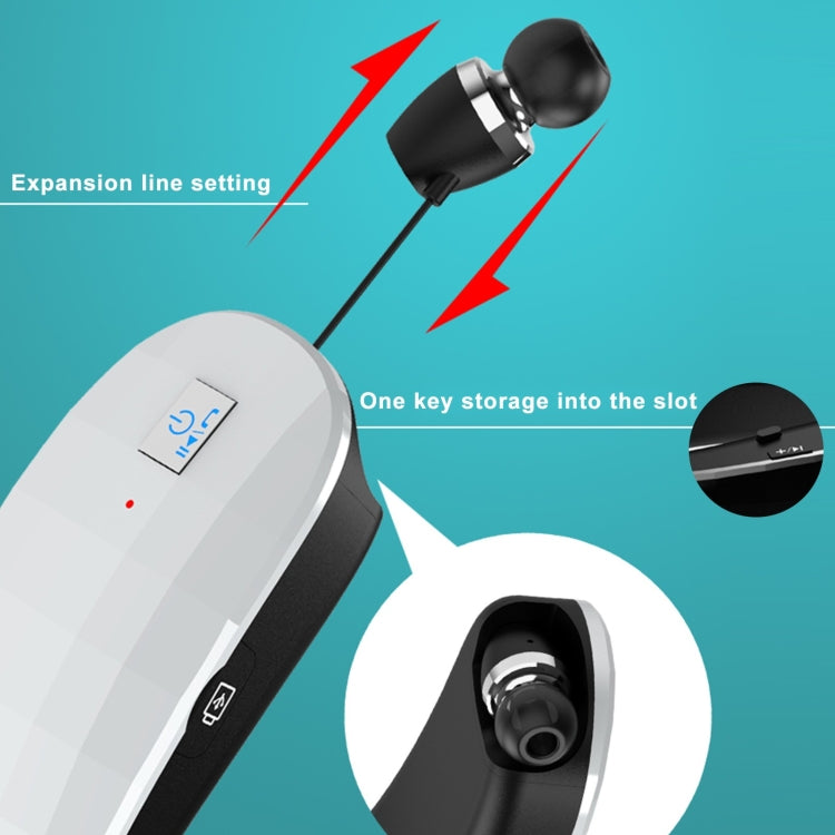 Telescopic Neck-Mounted Folding Bluetooth Earphone(Black) - Neck-mounted Earphone by PMC TechLife | Online Shopping South Africa | PMC TechLife