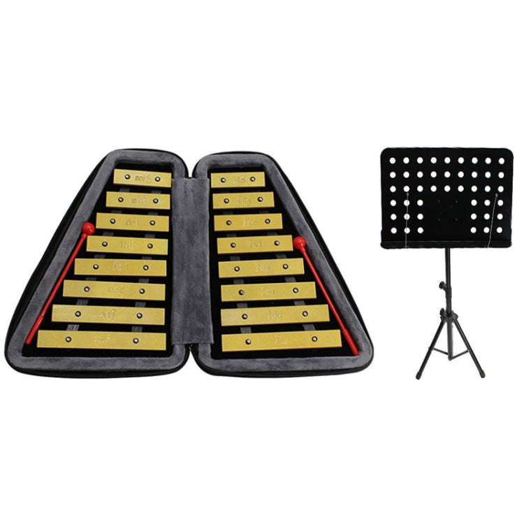 JZ-35 16-Tone Double Row Carillon Orff Percussion Instrument, Color: Golden With Shelf - Percussion Instruments by PMC TechLife | Online Shopping South Africa | PMC TechLife