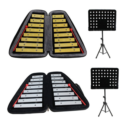 JZ-35 16-Tone Double Row Carillon Orff Percussion Instrument, Color: Golden With Shelf - Percussion Instruments by PMC Jewellery | Online Shopping South Africa | PMC Jewellery