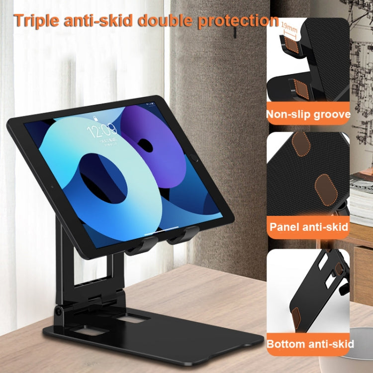 Desktop Foldable Liftable Anti-Skid Mobile Phone And Tablet Stand(Black) - Desktop Holder by PMC Jewellery | Online Shopping South Africa | PMC Jewellery