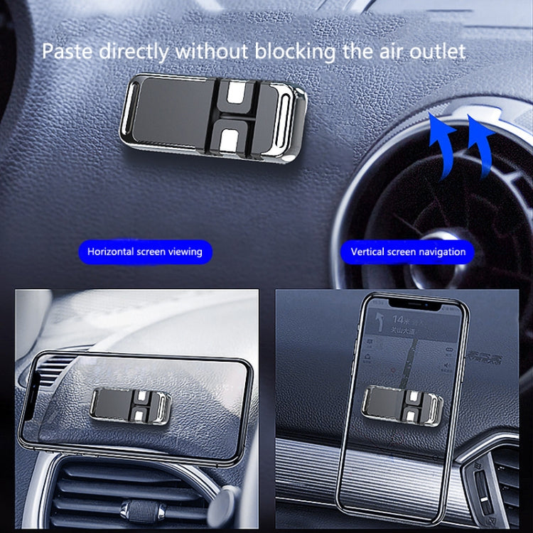 2 PCS S15 Magnetic Aluminum Alloy Bracket Data Cable Storage Sticker Car Phone Holder(Black) - Car Holders by PMC TechLife | Online Shopping South Africa | PMC TechLife