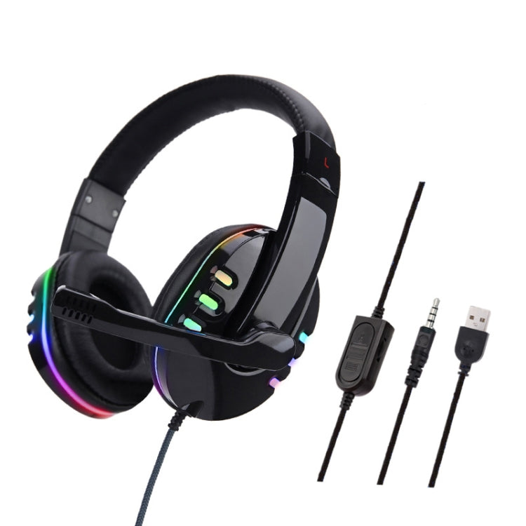 Soyto 733RGB Luminous Computer Headset For Xbox / PS4 / PS5(Black) - Multimedia Headset by Soyto | Online Shopping South Africa | PMC Jewellery