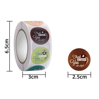 Pearl Milk Tea Cup Thank You Sticker Coffee Shop Sealing Sticker, Size: 2.5cm / 1 Inch(HA031) - Sticker & Tags by PMC Jewellery | Online Shopping South Africa | PMC Jewellery