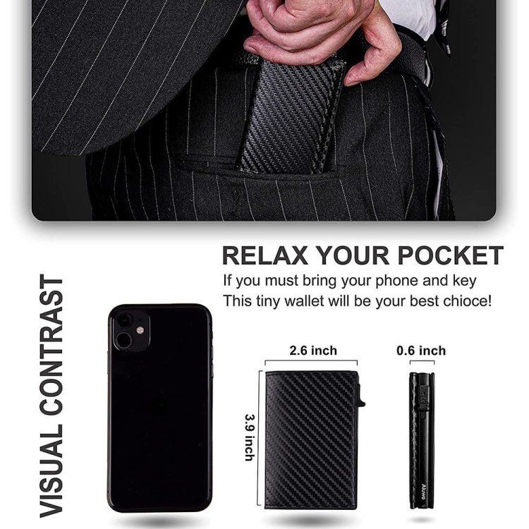Anti-Theft Positioning Wallet Men Card Holder Mini Wallets For Airtag(Cowhide Carbon Fiber) - Wallet Series by PMC TechLife | Online Shopping South Africa | PMC TechLife