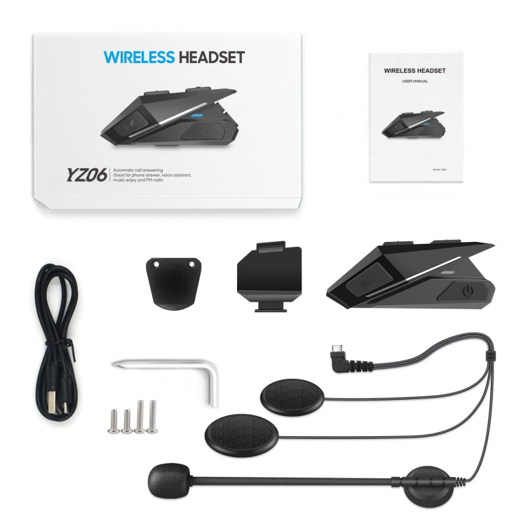 yz06 Wireless Bluetooth Helmet Headphones - Motorcycle Walkie Talkie by PMC TechLife | Online Shopping South Africa | PMC TechLife