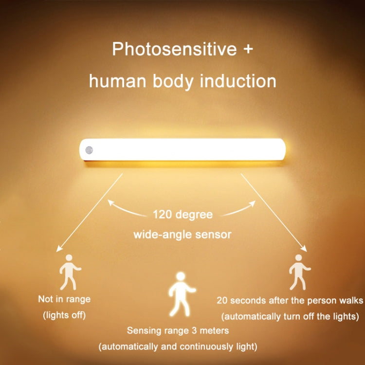 Magnetic Rechargeable Cabinet Bedside Human Body Induction Lamp, Specification: 900 mAh With Switch 35cm(Yellow Light) - Sensor LED Lights by PMC TechLife | Online Shopping South Africa | PMC TechLife