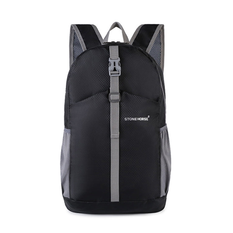 Stone Horse Outdoor Waterproof Folding Travel Backpack(Black) - Backpacks by PMC Jewellery | Online Shopping South Africa | PMC Jewellery