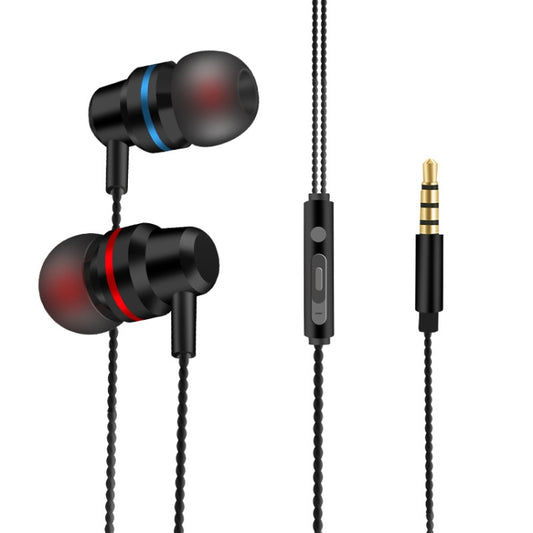 2 PCS TS8 3.5mm In-Ear Metal Wired Control Phone Earphone(Black) - In Ear Wired Earphone by PMC Jewellery | Online Shopping South Africa | PMC Jewellery