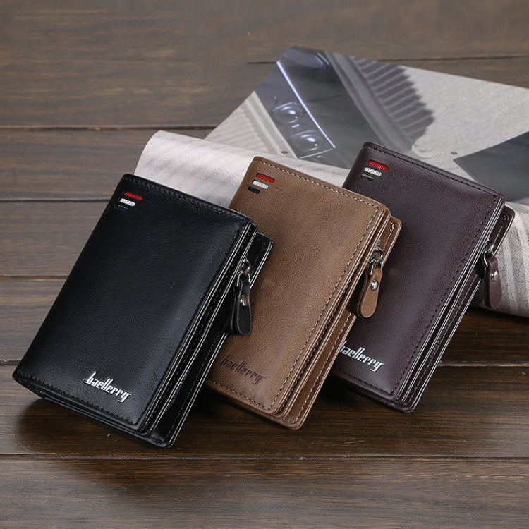 Baellerry D3216 Men Short Vertical Multi-Card Snap Coin Purse(Brown) - Wallets by Baellerry | Online Shopping South Africa | PMC TechLife | Buy Now Pay Later Mobicred