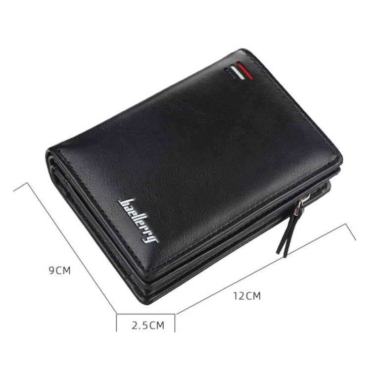 Baellerry D3216 Men Short Vertical Multi-Card Snap Coin Purse(Brown) - Wallets by Baellerry | Online Shopping South Africa | PMC TechLife | Buy Now Pay Later Mobicred