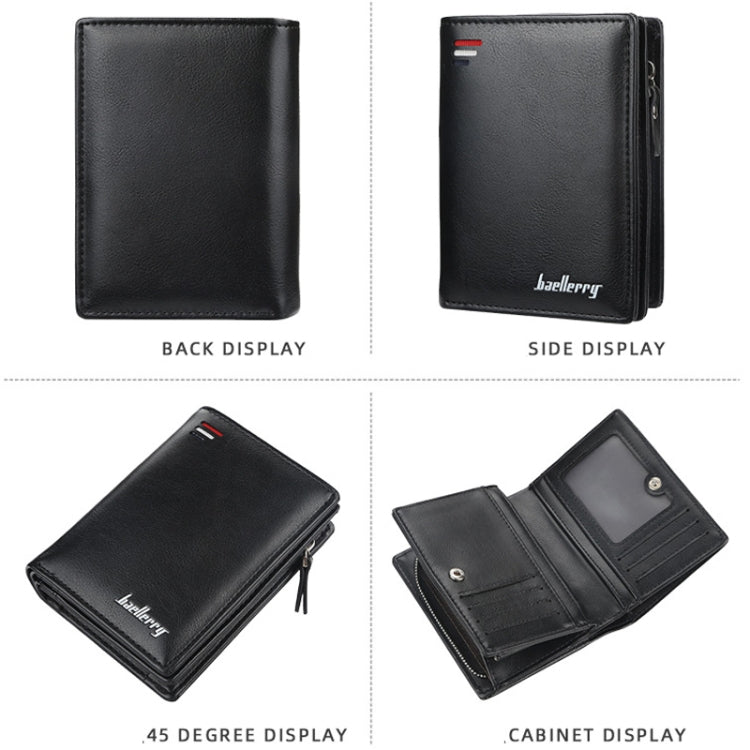 Baellerry D3216 Men Short Vertical Multi-Card Snap Coin Purse(Brown) - Wallets by Baellerry | Online Shopping South Africa | PMC TechLife | Buy Now Pay Later Mobicred