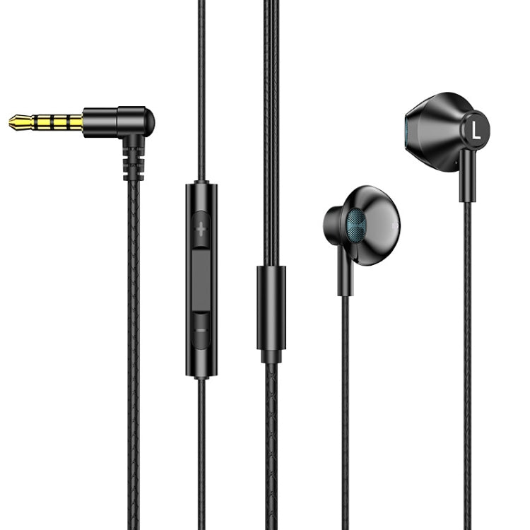 TS6800 3.5mm Metal Elbow Noise Cancelling Wired Game Earphone(Black) - Normal Style Earphone by PMC Jewellery | Online Shopping South Africa | PMC Jewellery