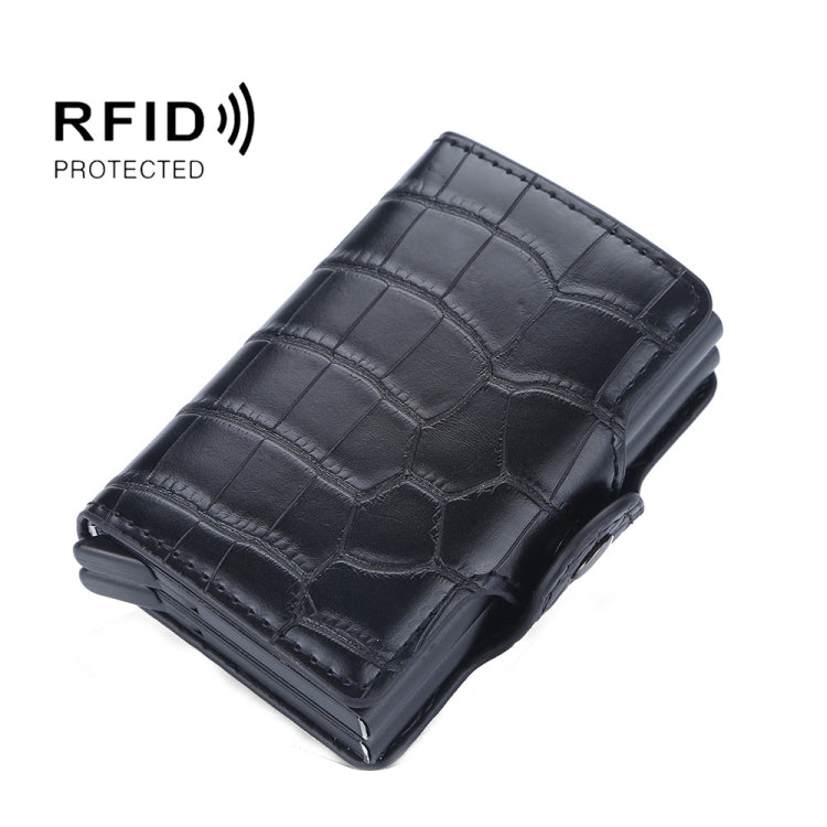 Baellerry K9171 RFID Anti-Magnetic Card Holder Crocodile Pattern Card Holder(Black) - Antimagnetic RFID Package by Baellerry | Online Shopping South Africa | PMC Jewellery