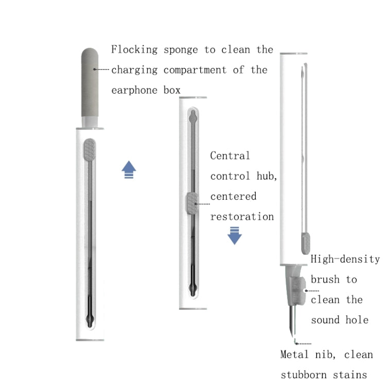 Q5 Bluetooth Earphone Telescopic Cleaning Pen Brush(White) - Other Accessories by PMC Jewellery | Online Shopping South Africa | PMC Jewellery