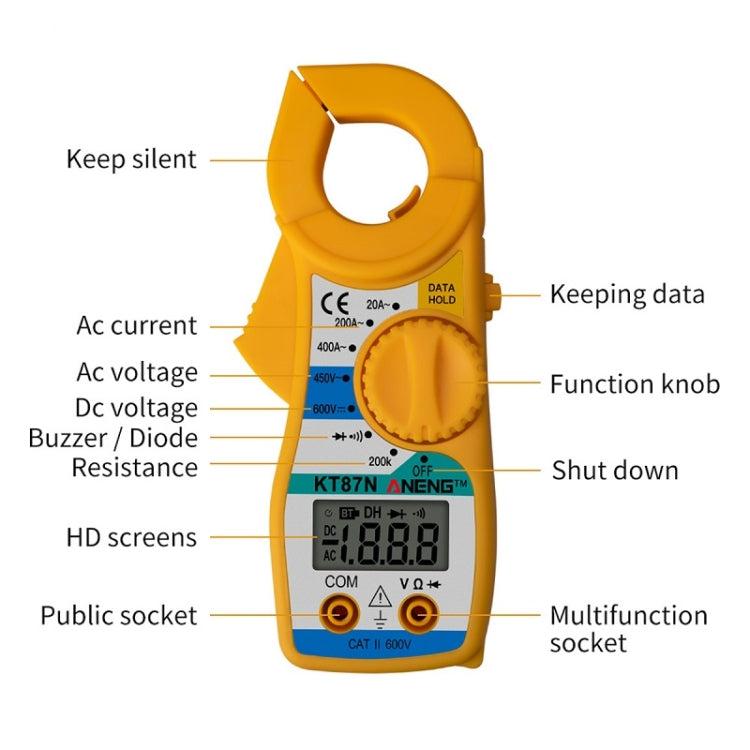 ANENG KT-87N Clamp Voltage And Current Measuring Multimeter(Blue) - Digital Multimeter by ANENG | Online Shopping South Africa | PMC TechLife | Buy Now Pay Later Mobicred