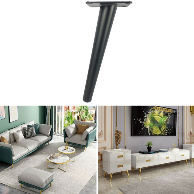 LH-ZT-0001 Cone Round Tube Furniture Support Legs, Style: Oblique Cone Height 15cm(Matte Black) - Furniture Accessories by PMC TechLife | Online Shopping South Africa | PMC TechLife