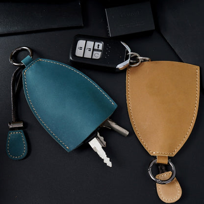 18Y-009 Vintage Handmade Leather Car Pull-Out Key Case(Plant Tanned Leather) - Car Key Cases by PMC Jewellery | Online Shopping South Africa | PMC Jewellery