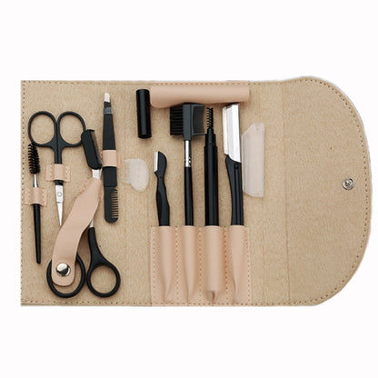 8 PCS/Set Eyebrow Trimming Beauty Tool(Khaki) - Tools by PMC Jewellery | Online Shopping South Africa | PMC Jewellery