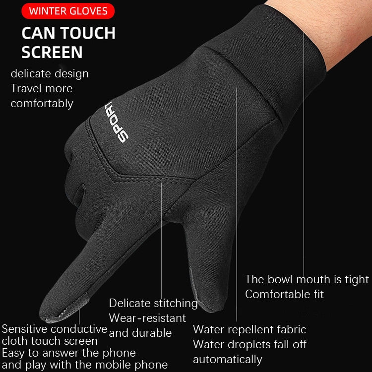 Outdoor Sports Velvet Anti-Slip Glove, Size: XL(Black) - Full Finger Gloves by PMC TechLife | Online Shopping South Africa | PMC TechLife