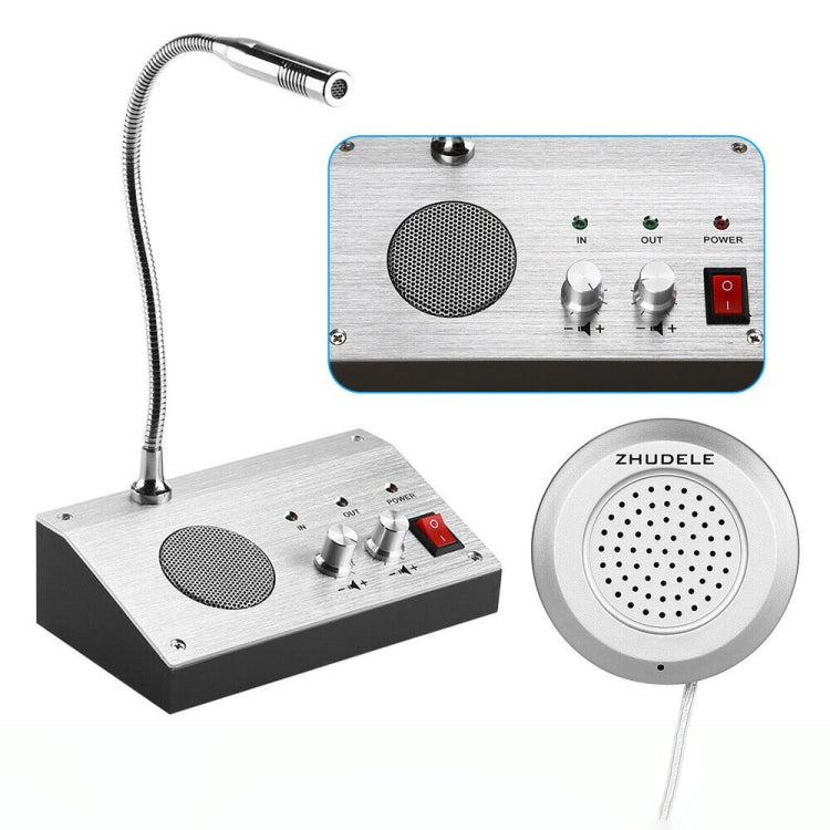 ZHUDELE ZDL-9908 Window Two-way Walkie-talkie Bank/Hospital/Station/Counter Microphone Amplifier,EU Plug - Microphones & Headsets by PMC TechLife | Online Shopping South Africa | PMC TechLife