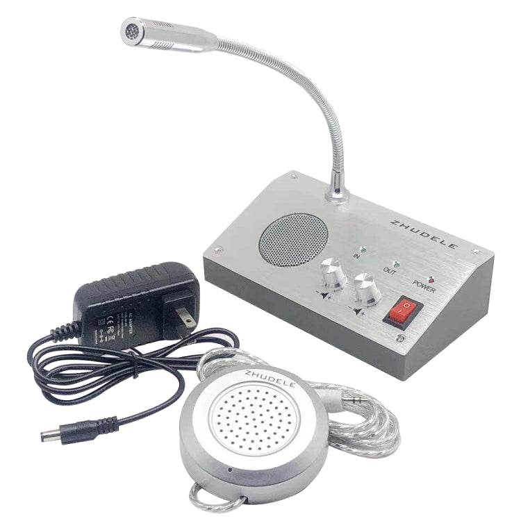 ZHUDELE ZDL-9908 Window Two-way Walkie-talkie Bank/Hospital/Station/Counter Microphone Amplifier,EU Plug - Microphones & Headsets by PMC TechLife | Online Shopping South Africa | PMC TechLife