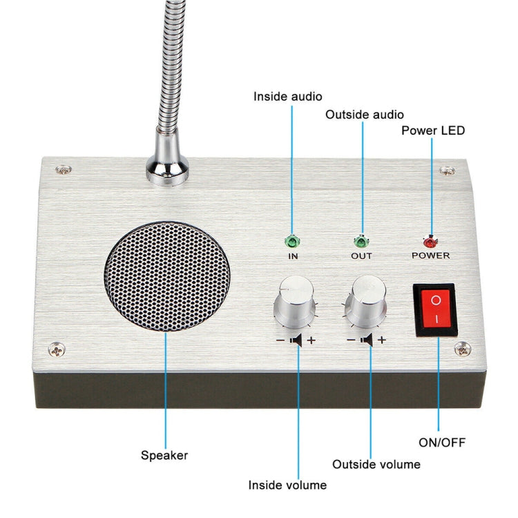 ZHUDELE ZDL-9908 Window Two-way Walkie-talkie Bank/Hospital/Station/Counter Microphone Amplifier,EU Plug - Microphones & Headsets by PMC TechLife | Online Shopping South Africa | PMC TechLife