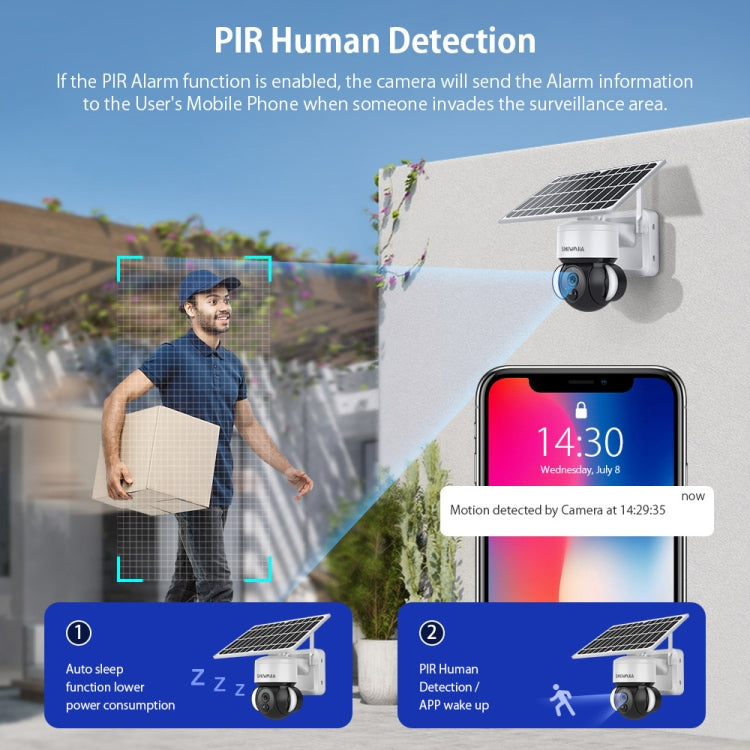 SHIWOJIA IP66 Waterproof WiFi Solar Dome IP Camera,  Support Two-way Audio & PIR Motion Detection & Night Vision & TF Card(1080P Graffiti Solar WiFi Version) - Wireless Camera by PMC TechLife | Online Shopping South Africa | PMC TechLife