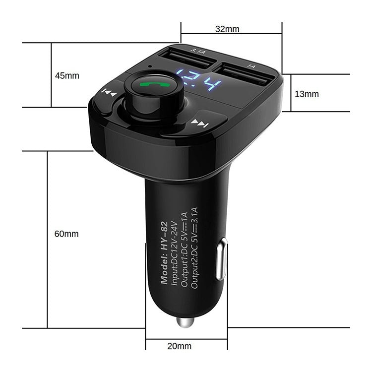 HY82 Car MP3 Bluetooth Receiver Dual USB Car Charger, Specification: Regular Version - Car Charger by PMC Jewellery | Online Shopping South Africa | PMC Jewellery